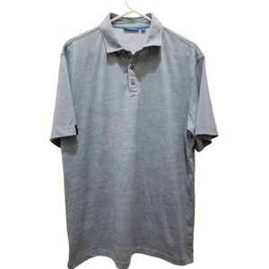 Devereux Polo Shirt Mens L Large Gray Patterned Golf Performance Stretch